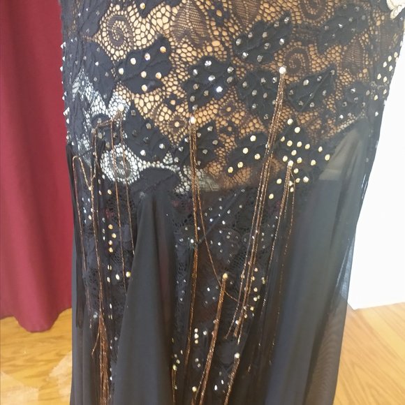 Black and Gold Smooth Ballroom Dress - Picture 5 of 5